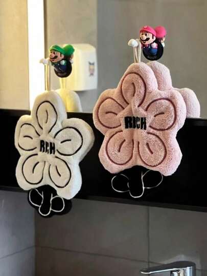 Ręcznik do rąk w kształcie kwiatów, 1/2 sztuki, uroczy, superchłonny, gruby ręcznik/chusteczka, bezwonny, odpowiedni do kuchni, łazienki i użytku domowego