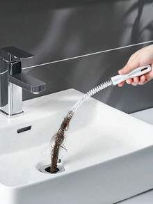 4Pcs Drain Cleaning Tool Set (With Storage Hook), Includes Flexible Drain Remover And Brush, Hair Clog Remover For Sink, Shower, And Bathtub, Effectively Captures Hair And Cleans Pipes For Kitchen And Bathroom Home Bathroom Decor Fall Decor Back To School - 彩色 - 查看 5
