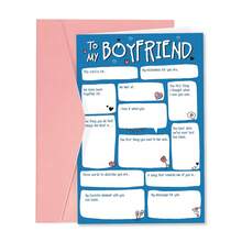 1pc Boyfriend Valentines Day Card From Girlfriend, Romantic Anniversary Card, Funny Thoughtful First Anniversary Memory Lane, First Date Night Love You - Multicolor - View 9