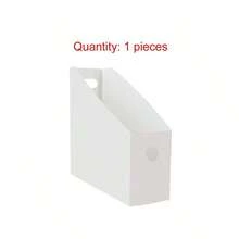 Foldable Plastic White Desktop File Organizer, Durable Stationery Storage Box For Cards, Papers, Magazines, Books, Documents, Suitable For Home, Office, Library, Minimalist Style - White - View 8
