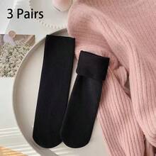 5 Pairs New Autumn/Winter Adult Warm Mid-Calf Floor Socks Plush Thickened Thermal Unisex Solid Color Snow Boots