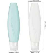 Travel Toiletry Bottles Set 150ml Silicone Refillable Squeeze Bottles Lotion Shampoo - Multi - View 2