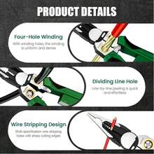 8 In 1 Wire Stripper With Cutting, Pulling, Crimping, And Cable Stripping Functions – Multifunctional Electrician Tool For Electrical Work - Green - View 6