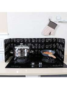 2pcs/1pc Kitchen Oil Splash Guard, Cooking Splash Proof Board, Gas Stove Splash Water Shield, Multifunctional Foldable High Temperature Resistant Aluminum Foil Oil Splash Guard - Multicolor - View 4