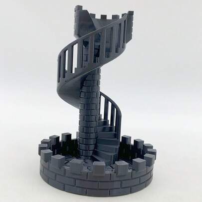 3D打印骰子塔城堡楼梯模型 - 耐用塑料材质，表面光滑，做工精细，适合室内/室外展示，是游戏玩家和模型收藏家的理想之选，室内/室外装饰 | 精细模型 | 耐用塑料