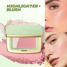Pudaier 2-In-1 Blush & Highlighter Palette - Buildable Color, Luminous Glow Finish, Long-Lasting, Portable - #01 - View 9