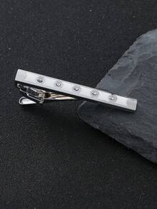 1pc Hot-Selling Men's Formal Luxury Tie Clip, Fashionable Colorful Business Gold & Silver Suit Accessory, Versatile Gemstone Inlaid Tie Clip For Evening Dress Suit Shirt, Elegant Gold & Silver Tie Clip Accessory, Cross-Border Men's Wholesale High-End Tie Clip, Business Formal Rhinestone Press-On Glossy & Matte Korean Style For Formal Meetings - Tie Clip - View 14