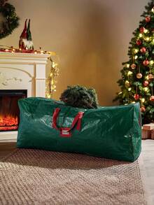 1个特大号红/绿圣诞树收纳袋，适用于最大165厘米/65英寸的人造圣诞树，加固提手和双拉链设计，是节日收纳整理的理想之选。