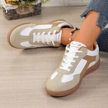 Casual Flat Sneakers For Teens, Fashion Sporty Versatile Soft Sole Running Shoes, Spring/Autumn - White - View 12