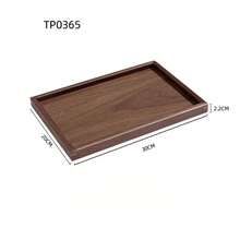 Black Walnut Wood Tray Rectangular Japanese-Style Solid Wood Tea Tray Dessert & Fruit Plate Home Breakfast Tray Wooden Tableware - A1 - View 5