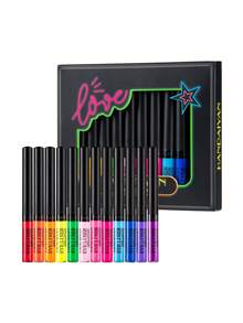 HANDAIYAN 12支装彩色眼线笔套装：哑光速干液体眼线笔和凝胶眼线笔，适合万圣节、圣诞节、返校季和校园派对，也适合女性面部彩绘，是Y2K复古时尚的理想之选，可作为生日/情人节/母亲节礼物，也是狂欢节派对的必备单品，色彩搭配丰富。 - 彩色 - 查看 9