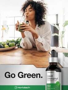 Horbäach Liquid Chlorophyll Drops | Vegan, Non-GMO, And Gluten Free Formula | Natural Peppermint Flavor - 1-GÓI - Xem 6