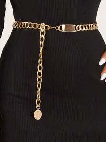 1pc Vintage Style Elegant 3-Circle Linked Waist Chain Accessories, Decor For Dress, Daily Wear And Party Occasions Halloween Fall, Autumn, Halloween - Vàng - Xem 7