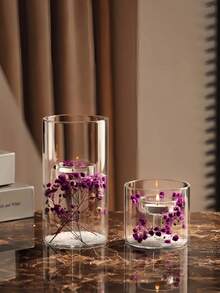 1 chiếc chân nến thủy tinh trong suốt hiện đại, thiết kế pha lê tự nhiên, thích hợp trang trí nhà cửa/bếp/bàn ăn. Chân nến cao, trang trí nhà cửa, phòng khách, bàn ăn, nhà thờ, quán cà phê, ngày lễ tình nhân, đám cưới, ngày lễ, tiệc sinh nhật, v.v. - Trong sáng - Xem 2