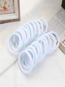 High Elasticity And Non Damaging Hair Tie For Women's Street Leisure Style, Elegant And High Elasticity, Seamless And Non-Destructive Design, Suitable For Women's Daily Ponytail Tying, Makeup, Bathing, Shampooing, Commuting, Sports Vacation, School Gatherings ,Hair Elastics ,Hair Rubber Bands ,Scrunchies ,Hair Rope ,Elastic Hair Tie Elastic Band Beauty Home Hair Accessories - White - View 4