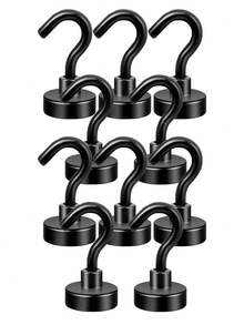 25 Lbs Strong Magnetic Hooks, Suitable For Kitchen, Home, Workplace, Office And Garage. Powerful Magnetic Kitchen Storage Hooks, Super Strong Magnetic Metal Hooks, No Drilling Required.