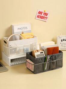 棉麻布家居收纳盒 可折叠布艺储物盒 整理收纳盒 书房办公用品桌面收纳盒 卧室浴室宿舍返校必备配件化妆品收纳盒 化妆品整理盒 男女通用桌面收纳盒 适用于卧室、客厅、衣柜、工作区 - 彩色 - 查看 11