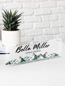 1个个性化办公室铭牌 - 27种款式，可定制办公桌铭牌，办公桌装饰礼品，男女皆宜，亚克力办公桌铭牌，适用于教师、同事、员工、老板（夏日海风），圣诞礼品用品 - 彩色 - 查看 32