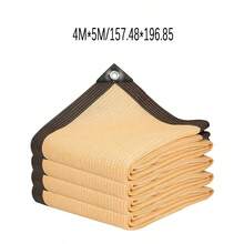 Large Beige Shade Net With Grommets - HDPE Mesh Fabric For Greenhouse, Swimming Pool, Patio, Plants, Gazebo And Porch, Available In Multiple Sizes