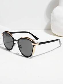 1 pereche de ochelari de soare casual la modă, rame retro Cat Eye supradimensionate, potrivite pentru purtare zilnică, condus, camping - Multicolor - Vizualizare 3