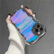 Pastel Waves Artistic Phone Case Compatible With Samsung Phone Cases  17  16 Pro Max  15 Pro Max  13 And  12 Made Of TPU Material It Is Shockproof And Drop-Resistant Perfect For Those Who Love Vibrant Designs Makes A Thoughtful Gift For Family Friends And Loved Ones Any Time Of Year - Silver - View 4