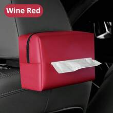 真皮车载纸巾盒，悬挂式纸巾架，适用于汽车座椅靠背、扶手箱，车内储物配件 - 均碼 - 查看 14