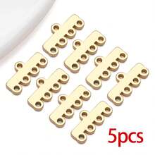 5pcs Necklace Layering Clasp, 304 Stainless Steel Chandelier Components Links Multistrand Clasps Lock For Layered Necklace Bracelet Earring Jewelry Making