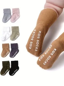 8 Pairs Baby/Toddler Non-Slip Dotted Floor Socks, Multi-Color, Suitable For All Seasons - Multicolor - View 5