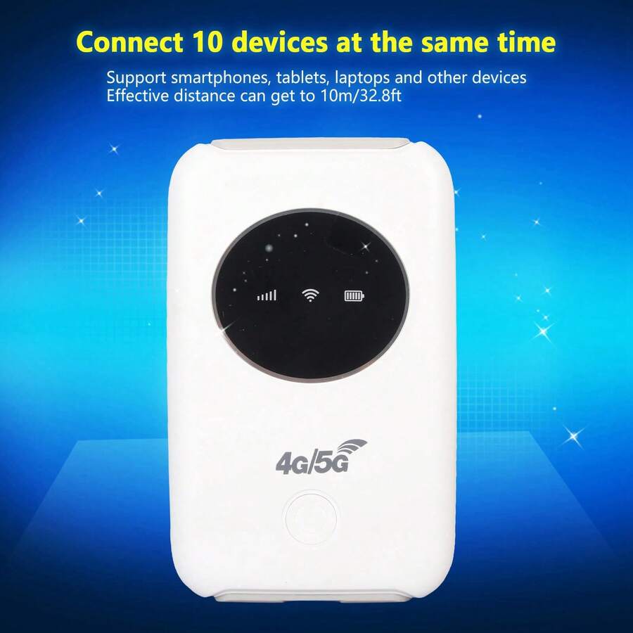 4G LTE USB WiFi Modem 150Mbps Unlocked 4G WiFi SIM Card Slot Built In 3200MAh Wireless Portable WiFi Router - White - View 1