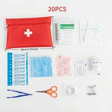 Small/Large Portable First Aid Kits, Including Professional Scissors And Tweezers, Are Designed For Camping, Hiking, Hunting, And Various Outdoor Activities, And Are Equipped With Essential First Aid Supplies Such As Bandages And Gauze. - 紅色 - 查看 7