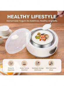 1.2L Multifunctional Fermenting Machine – Electric Mini Automatic Yogurt Maker, Home Rice Wine Natto Maker1.2L Electric Mini Yogurt Maker – Automatic Multifunctional Fermenter, Rice Wine & Natto Machine For Home,Electric Mini Yogurt Maker, Multifunctional Fermenting Machine, Household Rice Wine Maker, Natto Fermenter, Automatic Yogurt Maker, Home Yogurt Machine, Mini Fermenter, Electric Fermenting Machine, Homemade Yogurt Maker, Rice Wine Fermenter, Natto Making Machine, Compact Yogurt Maker, Healthy Food Fermenter, Automatic Fermenting Machine, Household Fermenter, Multifunctional Yogurt Maker, Mini Electric Fermenter, - 白色 - 查看 6