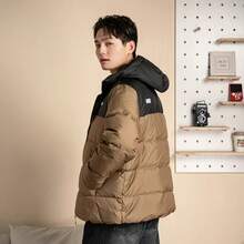 PUMA 男款保暖舒適鍊印花長袖連帽含羽絨外套694699-93 - 棕黑色 - 查看 3