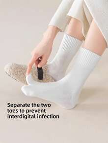 2 calcetines de dedo, hechos de patas de cerdo sin hueso, diseño dividido de dedos, cálidos y resistentes al olor para el invierno, diseño cómodo de 2 dedos adecuado para uso interior y exterior, lavable a máquina, adecuado para el hogar y el suelo, también lavable a mano, disponible en varios colores, suaves y ligeros, adecuados para clima frío, diseño antideslizante, unisex - Multicolor - Ver 4