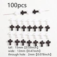 10/50/100pcs Black And White Cross Dark Bead Bracelet Necklace Phone Chain Hairclip Earrings Bead Material DIY Jewelry Accessories - Black and White - View 8