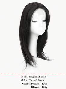 18 Inch Women's Hair Topper For Thinning Hair, 6.5X6.5 Inch Natural Black Straight Hair Piece To Add Volume - Black - View 7