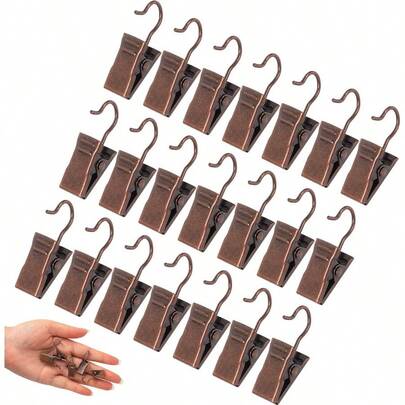 30 Pack Heavy - Duty Hook Clip Set Curtain Clips Photos Home Decoration Art Display Copper