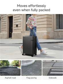 New 20/21/24/28 Inch  BLACK Luggage With Spinner Wheels, Polycarbonate Expandable Hard Shell Suitcase - Than kim loại - Xem 5