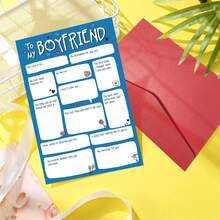 1pc Boyfriend Valentines Day Card From Girlfriend, Romantic Anniversary Card, Funny Thoughtful First Anniversary Memory Lane, First Date Night Love You - Multicolor - View 6