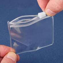 7/14pcs, Transparent Reusable Self-Sealing Zipper Bag, Portable Plastic Storage Bag, Suitable For Jewelry, Cosmetics, Office Supplies And Small Items, Polished Surface, Rectangular Shape, Zipper Closure, Jewelry Storage Storage, Jewelry Scroll, Jewelry Storage, Jewelry Storage Bag - Multicolor - View 4