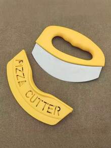 1个/2个装不锈钢半圆形披萨刀，采用手动按压式摇杆设计 - 无需用电，锋利刀刃可精准切割，经久耐用，适用于披萨、糕点和自制面团 - 厨房必备小工具，披萨配件，烹饪辅助工具，符合人体工程学手柄，品质优良