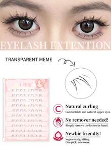 80 Clusters Individual Cluster Lashes DIY Lash Extension Crossed Wispy Soft Daily Cluster Lashes Thin Band Natural False Eyelashes Lash Clusters, Eyelash Clusters, Individual Eyelashes,Lashes,Fake Lashes - Black - View 4