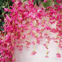 1/4/80pcs 6.5ft Artificial Wisteria Wreath, Hanging Artificial Wisteria Vine Wreath, Artificial Plant Vines, Artificial Decor, Suitable For Home Decor, Room Decor, Garden Decor, Wall Decor, Indoor/Outdoor Decor, Bedroom Decor, Wedding Decor, Dining Table Decor