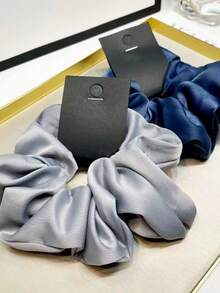 2 件大号缎面法式发髻制作器，纯色甜甜圈发圈 - 彩色 - 查看 7