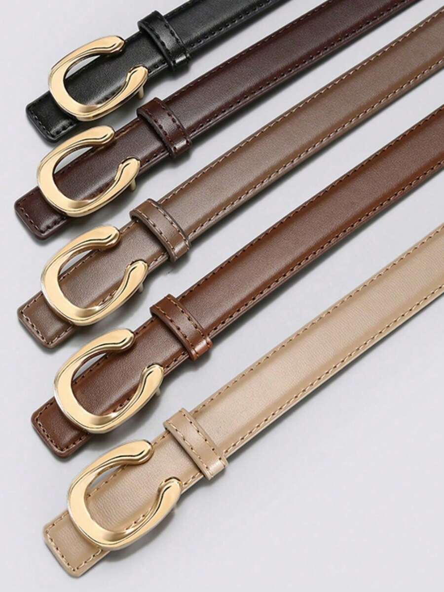 Advanced Women's C Letter Smooth Buckle Belt Versatile Korean Edition Decorative Suit Belt Fashionable Simple Casual Pants Belt - Multicolor - View 1