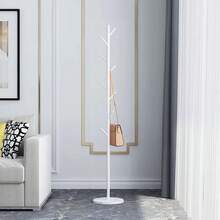 8-Hook Standing Coat Rack - Hall Tree Clothes Hanger For Entryway & Hallway Organization - White - View 4