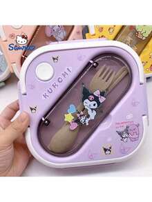 1PC Sanrio Hello Kitty & Friends Pink Lunch Box Set - Leakproof, Rectangular, Durable Plastic Lunch Box Container With Compartments, Hand Washable For Work, School And Travel, Work Lunch Storage Box | Character Themed Lunch Box | Easy To Clean Material, Sanrio - Multicolor - View 13