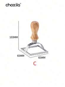 choxila 1pc Ravioli Stamp Maker Cutter Set, Manti Mold Pastry Press With Wooden Handle, Cookie Mold With Fluted Edge, Pasta Press Kitchen Attachment,Use Ramadan, Eid Al Adha, And Eid Al Fitr
