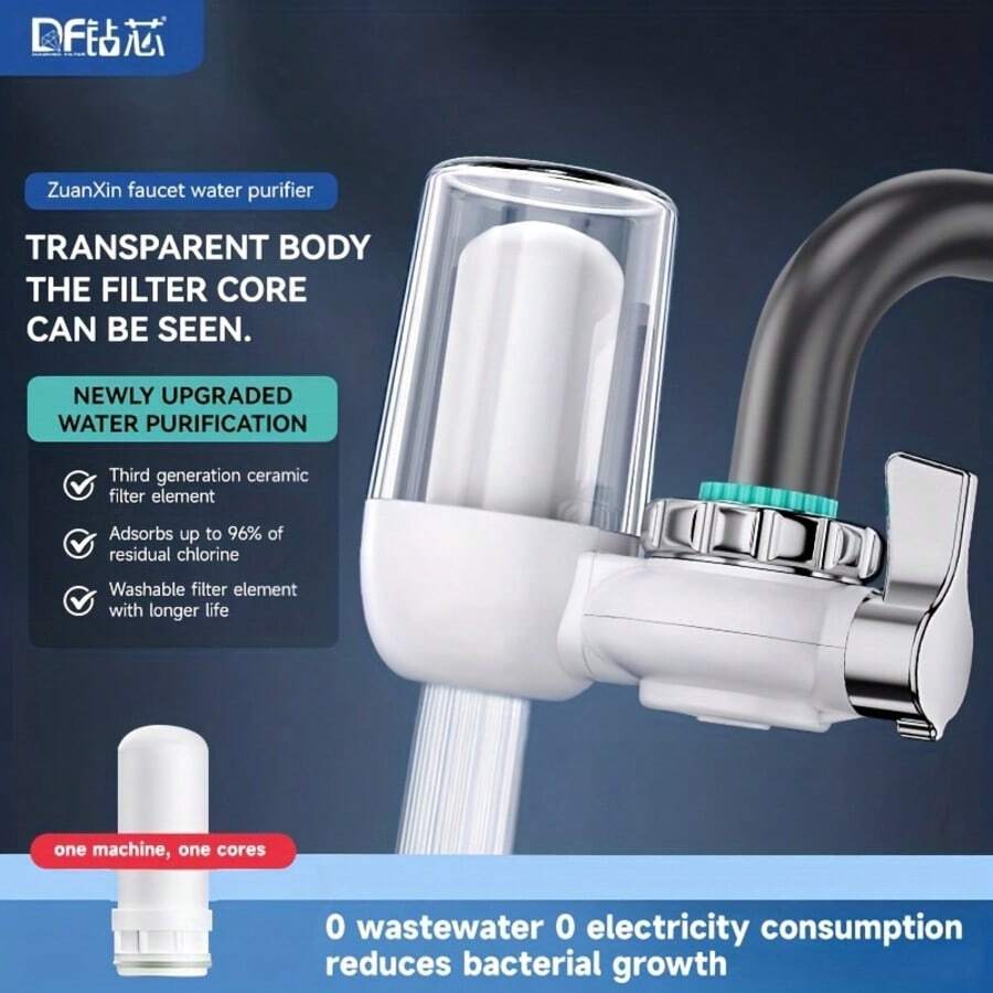 Under-Sink Rapid Water Filtration System, Effectively Removes Chlorine And Odors, For Home Kitchen Use, Easy Installation, Durable Plastic Material, No Battery Required. Water Filtration System | Rapid Filtration | Durable Plastic Cartridge