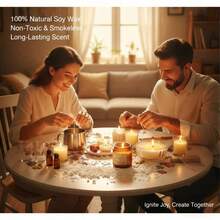 100% 天然大豆蜡蜡烛制作材料包，手工 DIY 蜡烛工艺套装，男女通用，纯大豆蜡和烛芯，大豆蜡香薰蜡烛 DIY