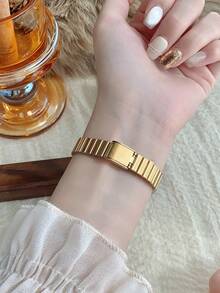 1pc Gold Bamboo Knot Strap Quartz Watch For Women, Casual & Fashionable, Retro Style, Suitable For Everyday Wear, Best Gift Choice For Couples - 金色 - 查看 6